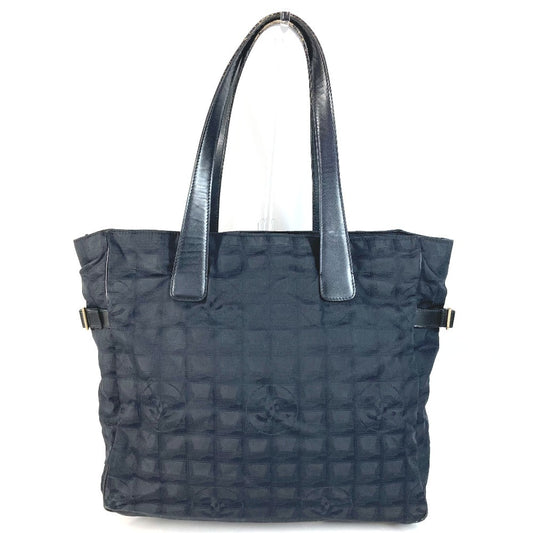 CHANEL A15825 New Travel Line GM Tote Bag Shoulder Bag Nylon/Leather Unisex Black