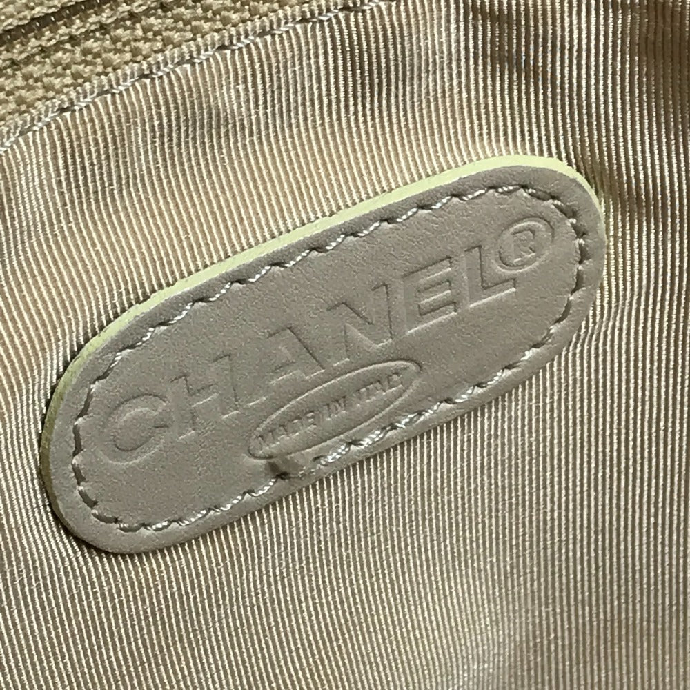 CHANEL Vintage Logo Bag Shoulder Tote Bag Handbag Shoulder Bag Leather Unisex Beige