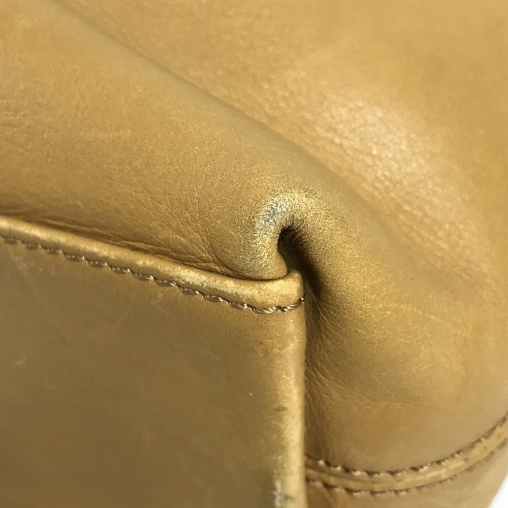 CHANEL Vintage Logo Bag Shoulder Tote Bag Handbag Shoulder Bag Leather Unisex Beige