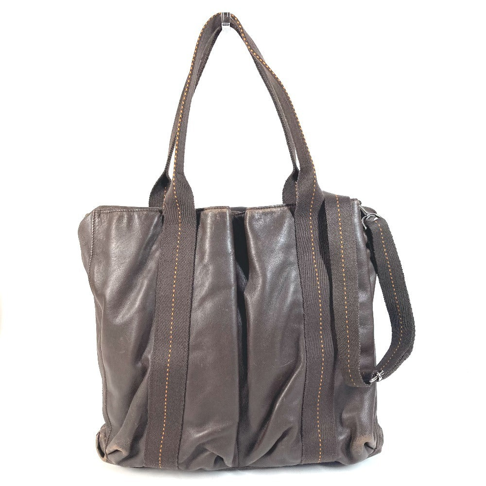 HERMES Vertical Handbag Caravane Vertical MM Crossbody Tote Bag 2WAY Bag Shoulder Bag Leather Unisex Brown