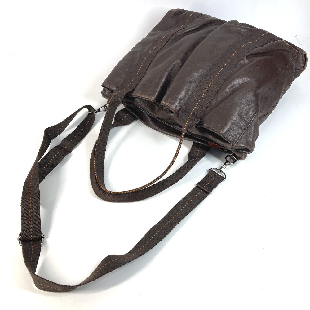 HERMES Vertical Handbag Caravane Vertical MM Crossbody Tote Bag 2WAY Bag Shoulder Bag Leather Unisex Brown