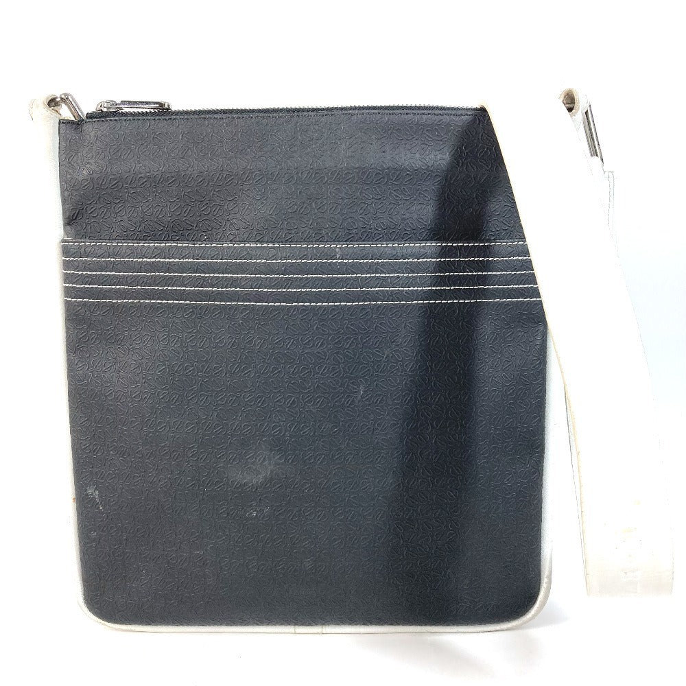 LOEWE Bicolor Anagram Logo Bag Crossbody Pouch Shoulder Bag Leather Unisex Black