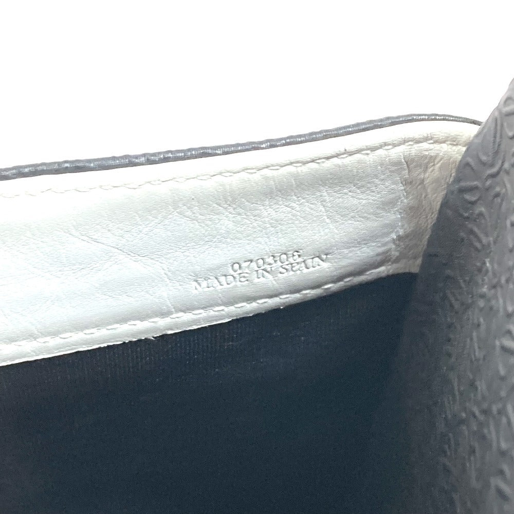 LOEWE Bicolor Anagram Logo Bag Crossbody Pouch Shoulder Bag Leather Unisex Black