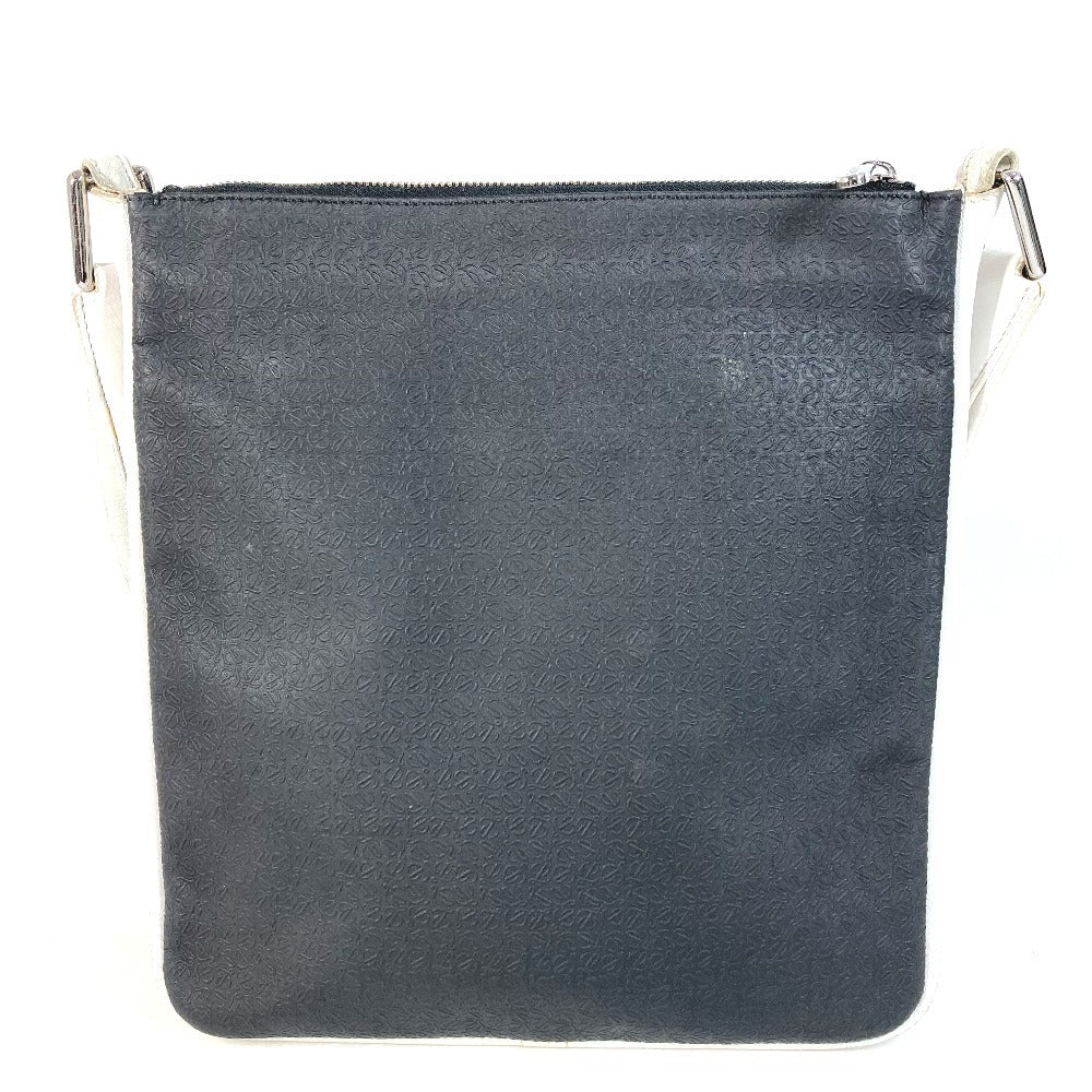 LOEWE Bicolor Anagram Logo Bag Crossbody Pouch Shoulder Bag Leather Unisex Black