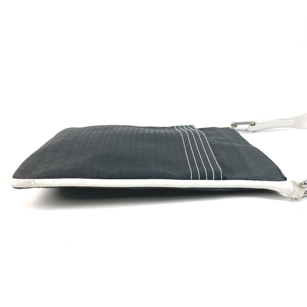 LOEWE Bicolor Anagram Logo Bag Crossbody Pouch Shoulder Bag Leather Unisex Black
