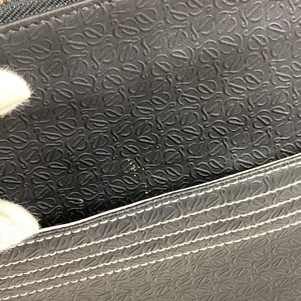 LOEWE Bicolor Anagram Logo Bag Crossbody Pouch Shoulder Bag Leather Unisex Black