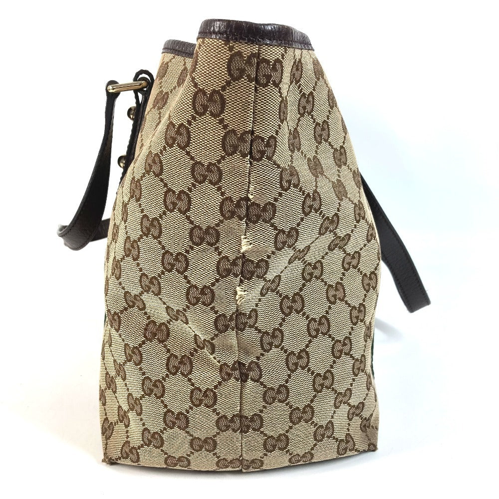 GUCCI 139260 Charm GG Logo Sherry Line Shoulder Tote Bag Handbag Shoulder Bag GG Canvas/Leather Unisex Beige