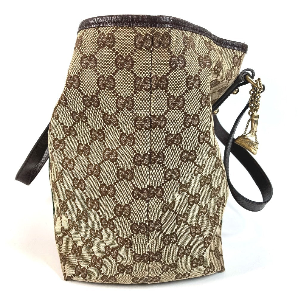 GUCCI 139260 Charm GG Logo Sherry Line Shoulder Tote Bag Handbag Shoulder Bag GG Canvas/Leather Unisex Beige