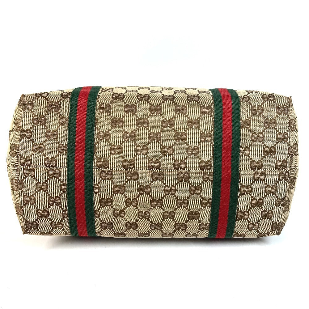 GUCCI 139260 Charm GG Logo Sherry Line Shoulder Tote Bag Handbag Shoulder Bag GG Canvas/Leather Unisex Beige