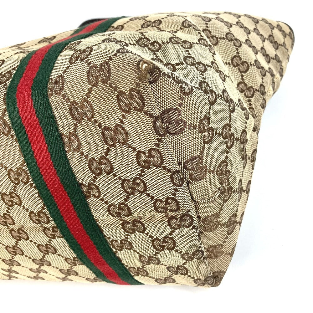 GUCCI 139260 Charm GG Logo Sherry Line Shoulder Tote Bag Handbag Shoulder Bag GG Canvas/Leather Unisex Beige