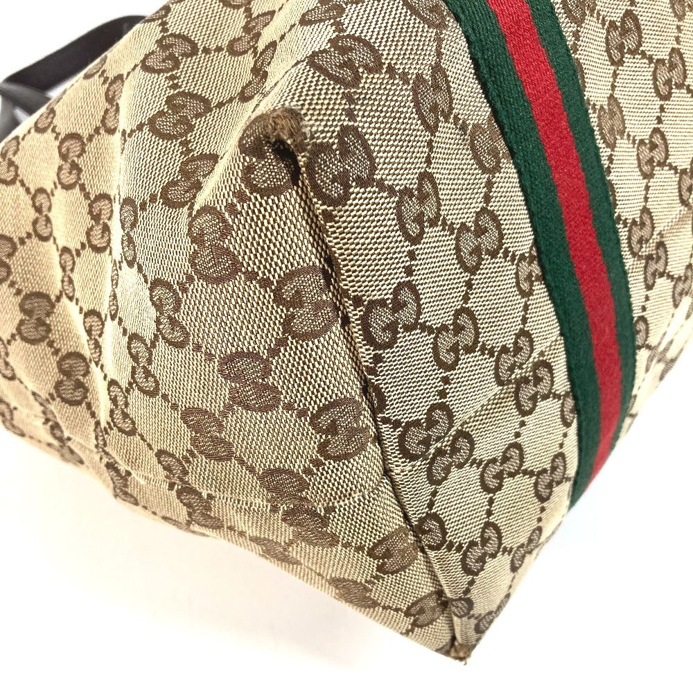 GUCCI 139260 Charm GG Logo Sherry Line Shoulder Tote Bag Handbag Shoulder Bag GG Canvas/Leather Unisex Beige