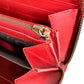 GUCCI 476049 GG Supreme GG Logo Cherry Rhinestone Zip Around Long Wallet GG Supreme Canvas Unisex Red