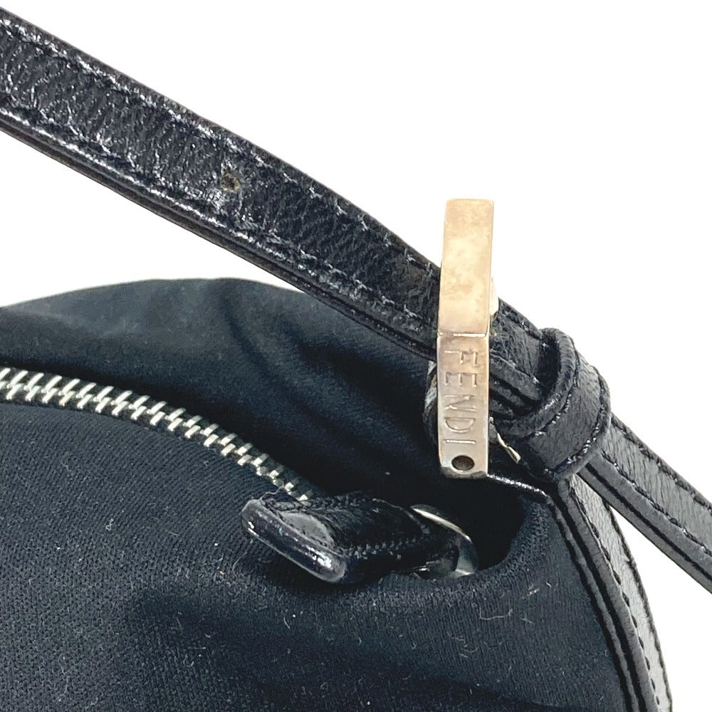 FENDI FF Logo Shoulder Bag Jersey Unisex Black