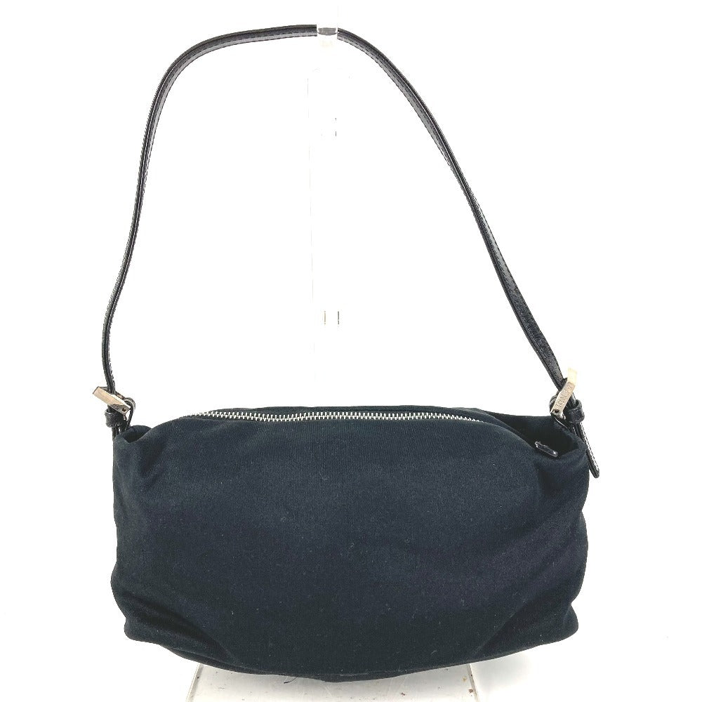 FENDI FF Logo Shoulder Bag Jersey Unisex Black