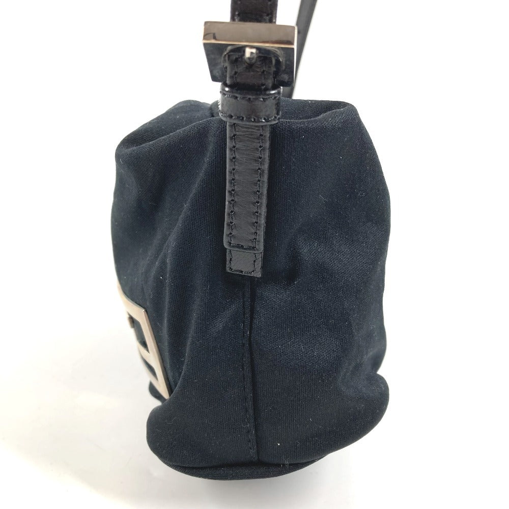 FENDI FF Logo Shoulder Bag Jersey Unisex Black