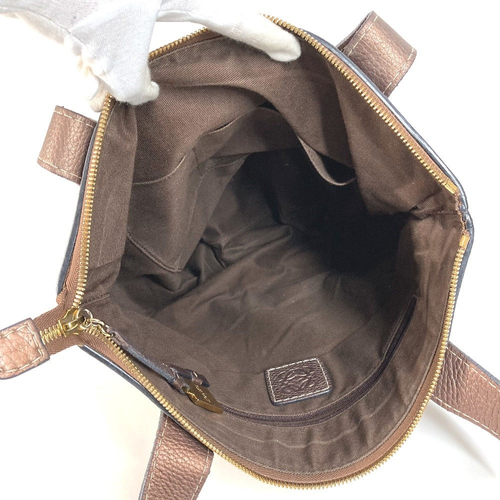 LOEWE Anagram Logo New Road Line Bag Tote Bag Shoulder Bag Leather/Canvas Unisex Brown