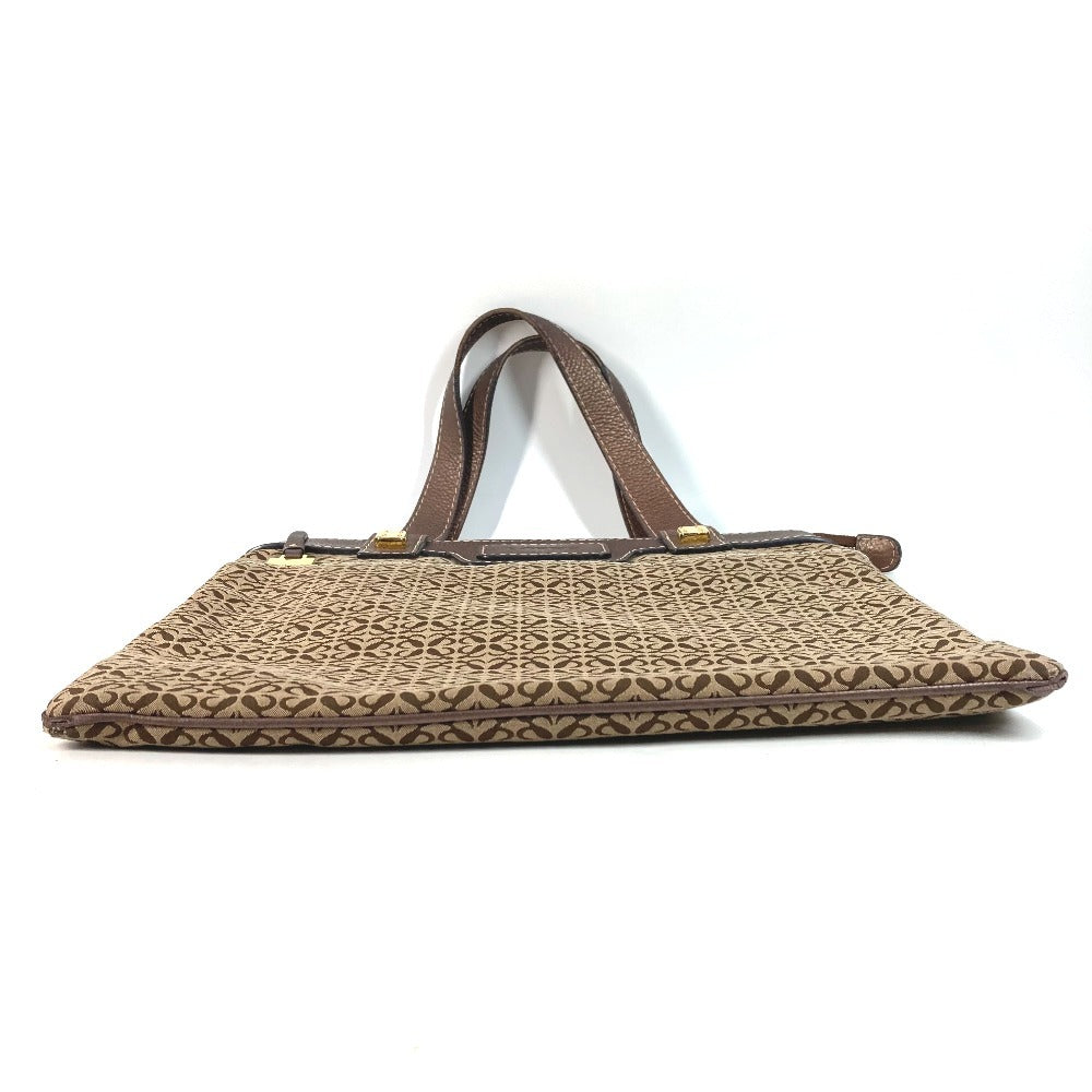 LOEWE Anagram Logo New Road Line Bag Tote Bag Shoulder Bag Leather/Canvas Unisex Brown