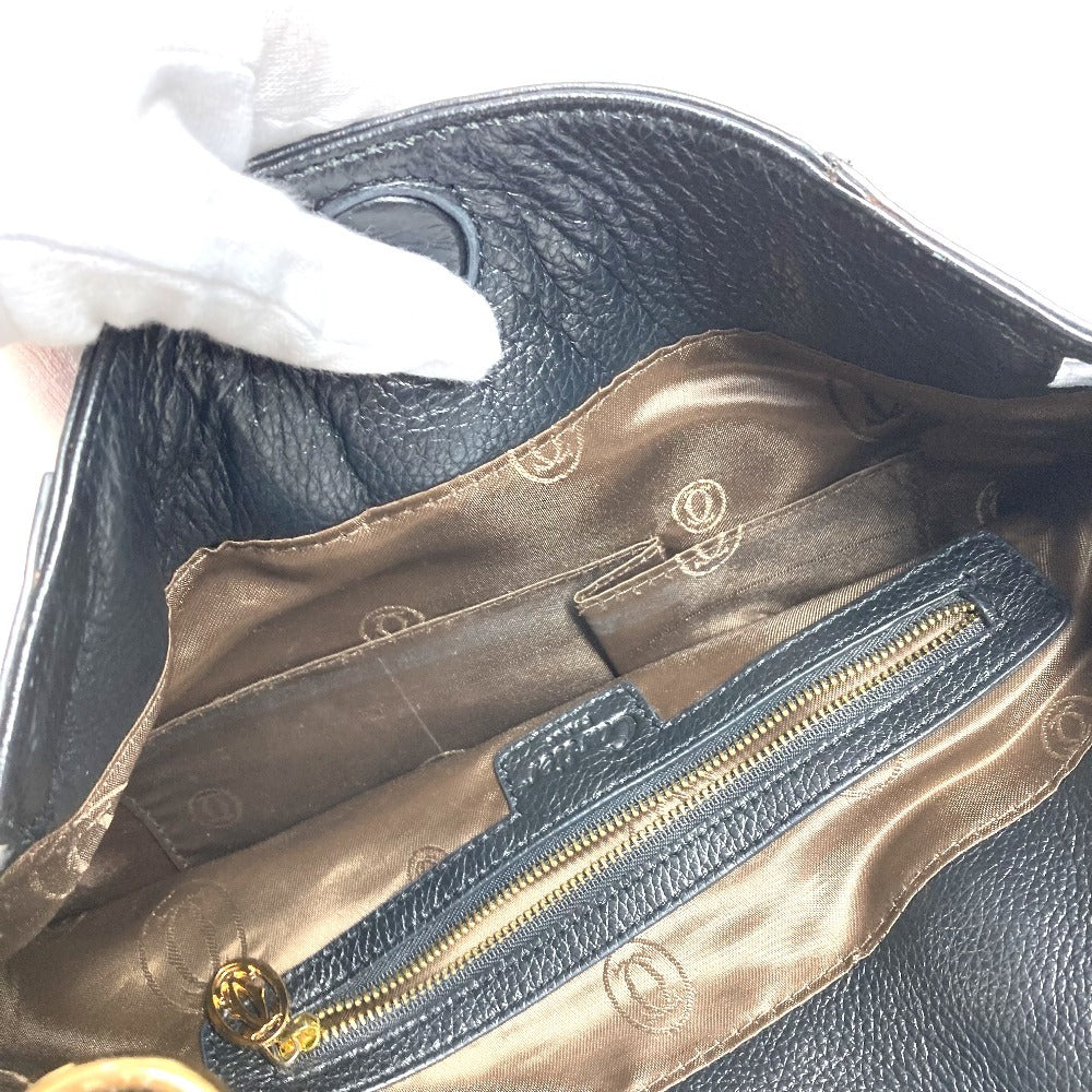 CARTIER Marcello Logo Crossbody Bag with Charm, Leather, Unisex, Black