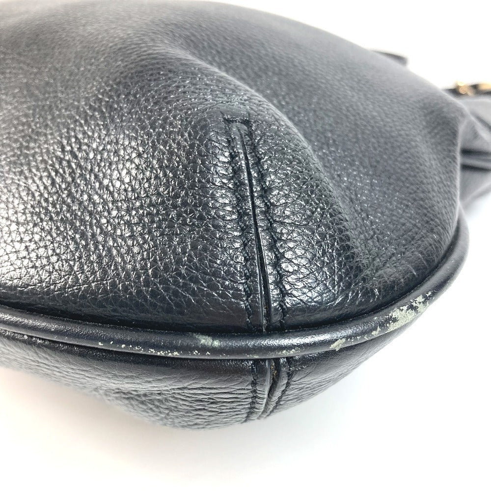 CARTIER Marcello Logo Crossbody Bag with Charm, Leather, Unisex, Black