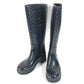 LOUIS VUITTON Monogram Long Boots Rain Boots Wellies Long Shoes Rain Shoes Rubber Women's Black
