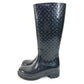 LOUIS VUITTON Monogram Long Boots Rain Boots Wellies Long Shoes Rain Shoes Rubber Women's Black