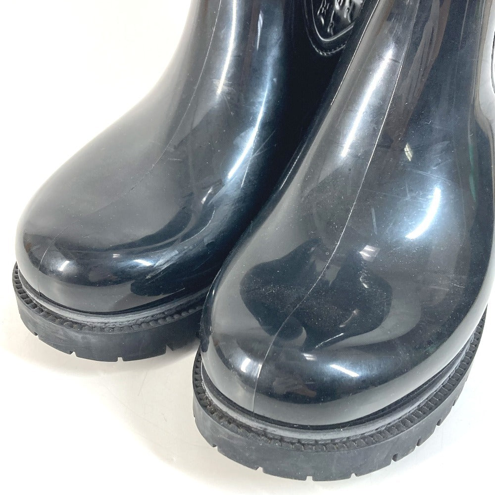 LOUIS VUITTON Monogram Long Boots Rain Boots Wellies Long Shoes Rain Shoes Rubber Women's Black