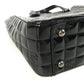 CHANEL Vintage Chocolate Bar Logo CC Coco Mark Bag Tote Bag Handbag Enamel Unisex Black