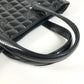 CHANEL Vintage Chocolate Bar Logo CC Coco Mark Bag Tote Bag Handbag Enamel Unisex Black