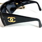 CHANEL 01456 Chain CC Coco Mark Logo Eyeglasses Eyewear Glasses Sunglasses Plastic Unisex Black