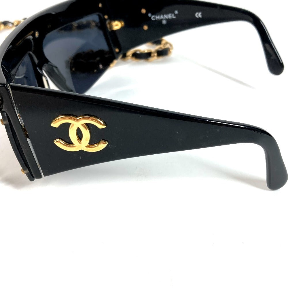 CHANEL 01456 Chain CC Coco Mark Logo Eyeglasses Eyewear Glasses Sunglasses Plastic Unisex Black