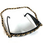 CHANEL 01456 Chain CC Coco Mark Logo Eyeglasses Eyewear Glasses Sunglasses Plastic Unisex Black