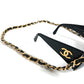 CHANEL 01456 Chain CC Coco Mark Logo Eyeglasses Eyewear Glasses Sunglasses Plastic Unisex Black