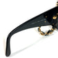 CHANEL 01456 Chain CC Coco Mark Logo Eyeglasses Eyewear Glasses Sunglasses Plastic Unisex Black