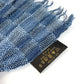 LOUIS VUITTON Logo Fringe Muffler Shawl Large Stole Cotton Unisex Blue