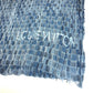 LOUIS VUITTON Logo Fringe Muffler Shawl Large Stole Cotton Unisex Blue