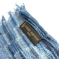LOUIS VUITTON Logo Fringe Muffler Shawl Large Stole Cotton Unisex Blue