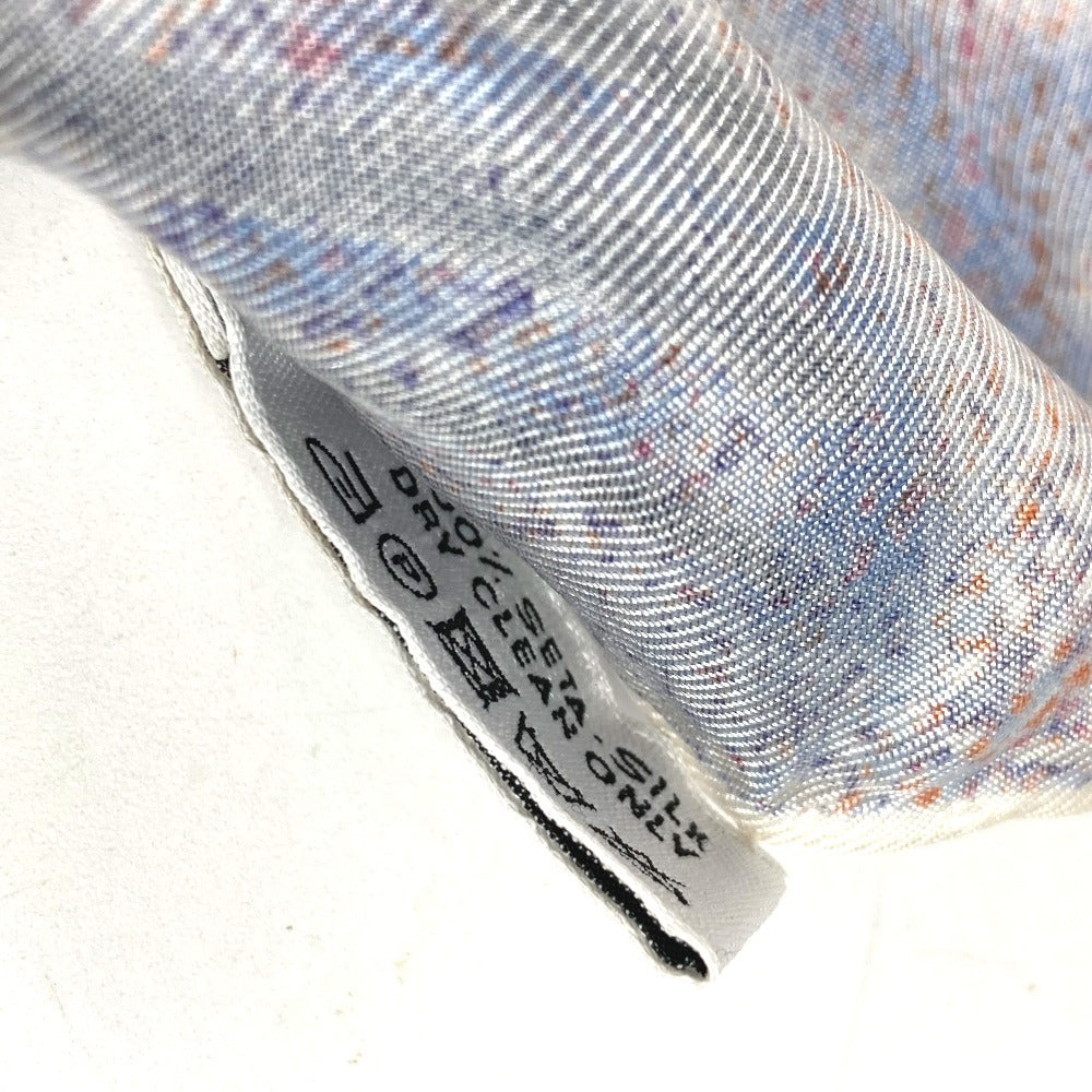 LOUIS VUITTON Logo Scarf Silk Unisex Blue