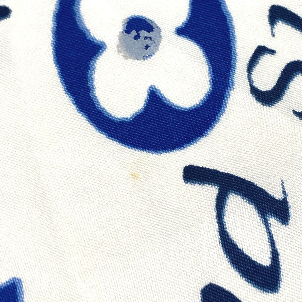 LOUIS VUITTON Logo Scarf Silk Unisex Blue