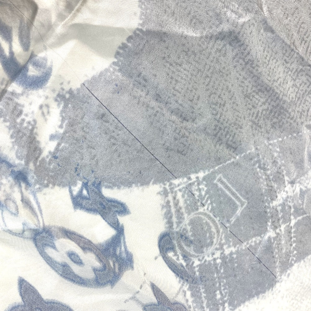 LOUIS VUITTON Logo Scarf Silk Unisex Blue