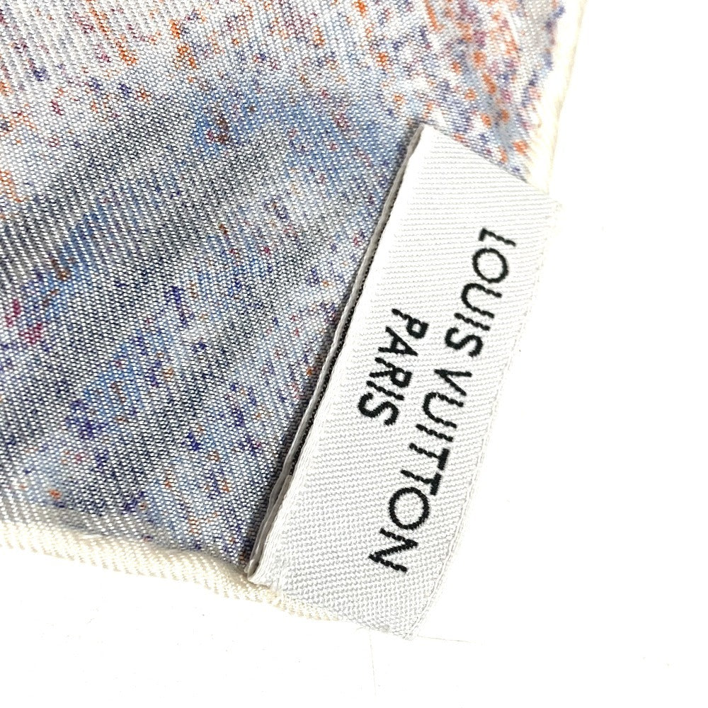 LOUIS VUITTON Logo Scarf Silk Unisex Blue