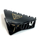 PRADA Triangle Logo Plate Hair Clip Hair Accessory Hairpin Plastic Unisex Black