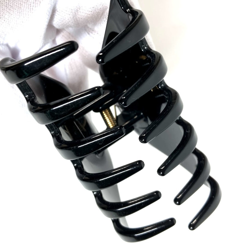PRADA Triangle Logo Plate Hair Clip Hair Accessory Hairpin Plastic Unisex Black