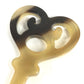 HERMES Serie Kanzashi Hairpin Hair Pick Hair Accessory Buffalo Horn Hairpin Women's Brown