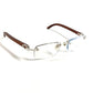 CARTIER Logo Eyeglasses Eyewear Glasses Sunglasses Wood Unisex Brown