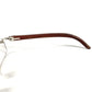 CARTIER Logo Eyeglasses Eyewear Glasses Sunglasses Wood Unisex Brown