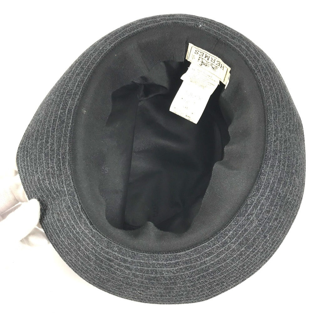 HERMES Hat Bucket Hat Bob Hat Wool Unisex Navy