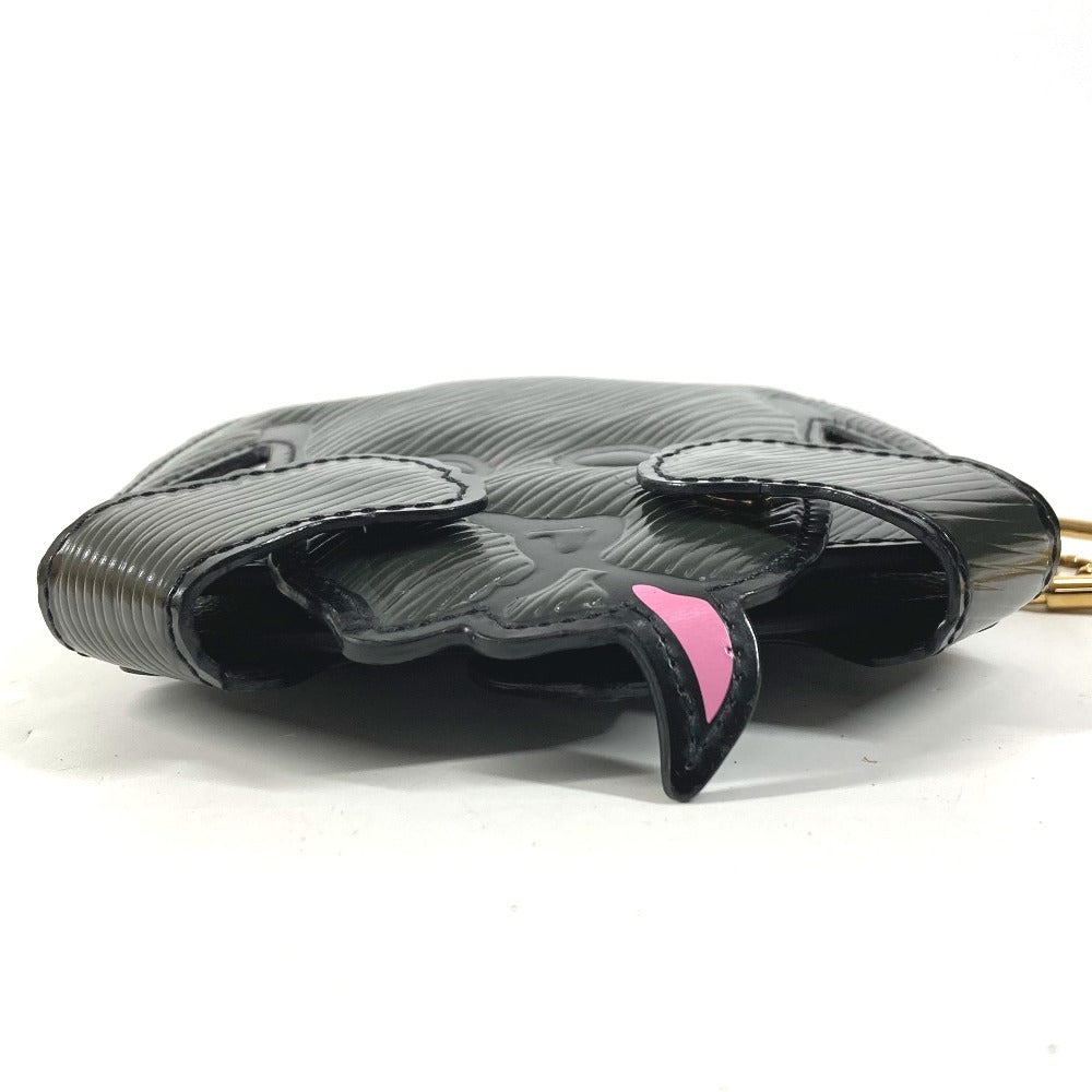 LOUIS VUITTON M63897 Epi Catogram Dog Card Holder Dog Card Holder Pass Case Chain Key Holder Bag Charm Card Case Epi Leather Unisex Black