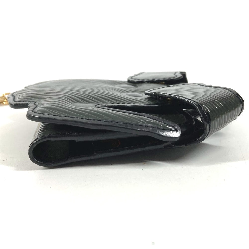 LOUIS VUITTON M63897 Epi Catogram Dog Card Holder Dog Card Holder Pass Case Chain Key Holder Bag Charm Card Case Epi Leather Unisex Black