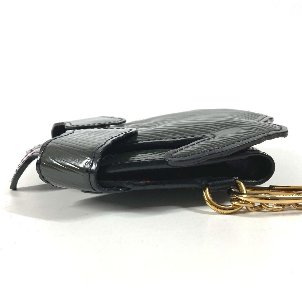 LOUIS VUITTON M63897 Epi Catogram Dog Card Holder Dog Card Holder Pass Case Chain Key Holder Bag Charm Card Case Epi Leather Unisex Black