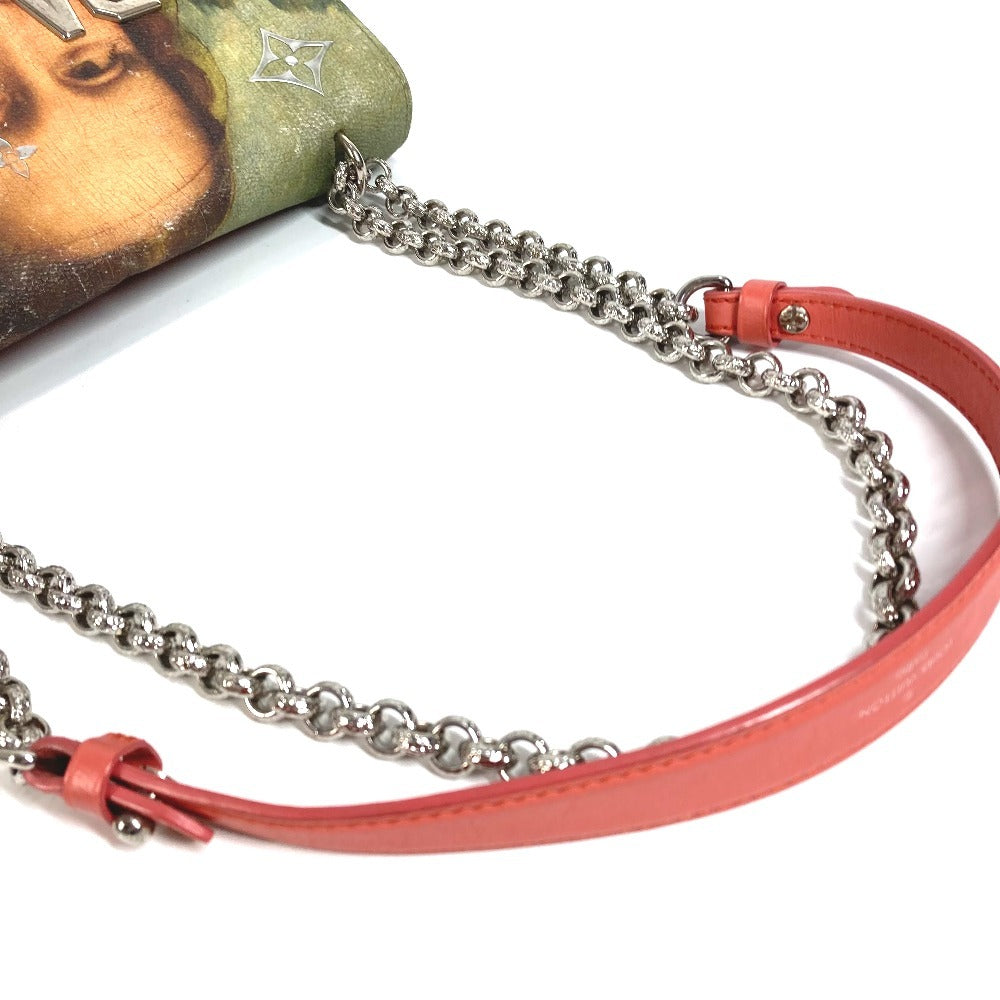 LOUIS VUITTON M64626 マスターズコレクション モナリザ Wチェーンバッグ カバン チェーンバッグ 斜め掛け フラップ ハンドバッグ ショルダーバッグ レザー ユニセックス ピンク